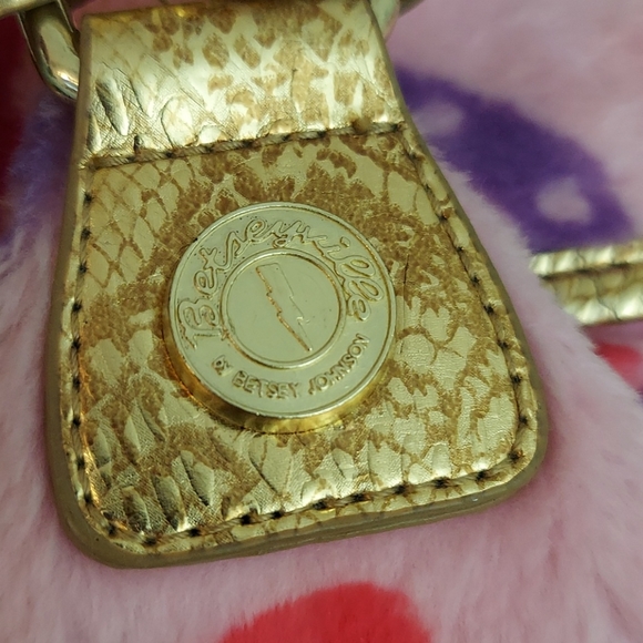 Betsey Johnson BETSEYVILLE PINK FUR HOBO BAG - Picture 12 of 14